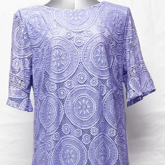 R&K Dresses & Skirts - R&K Lace Overlay Dress, Orchid Purple 16P